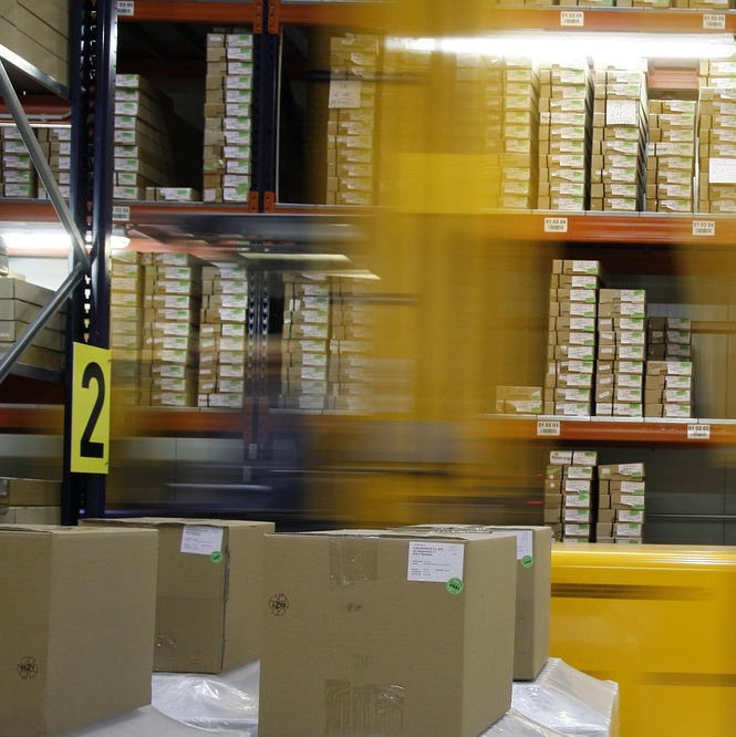 logistics training session in warehouse